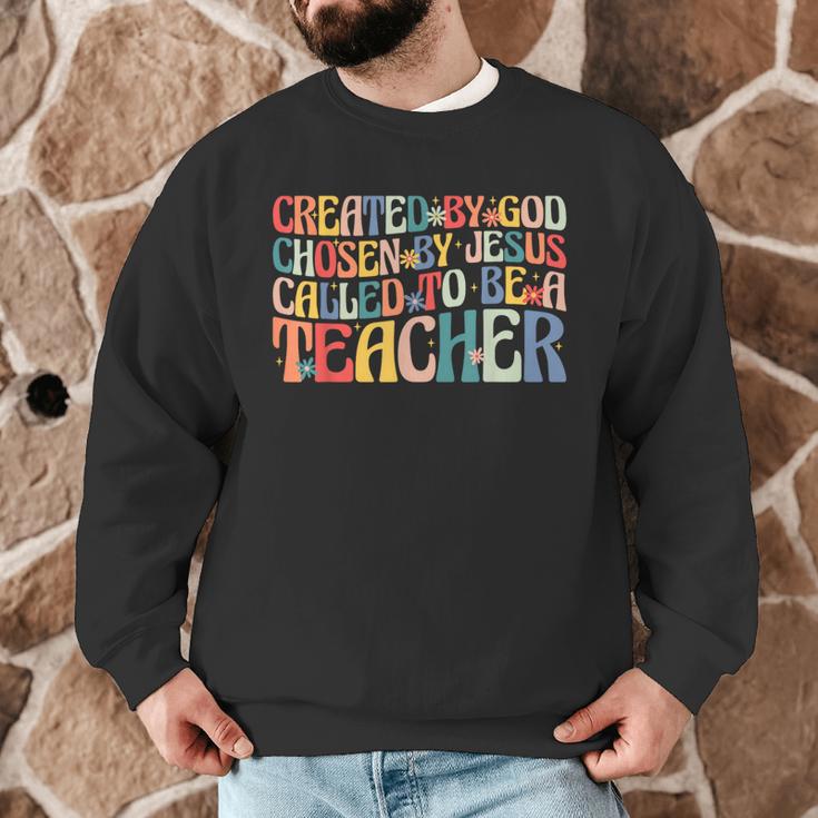 Created By God Chosen By Jesus Called To Be a Teacher Men Graphic Sweatshirt, novelty gifts, funny gifts