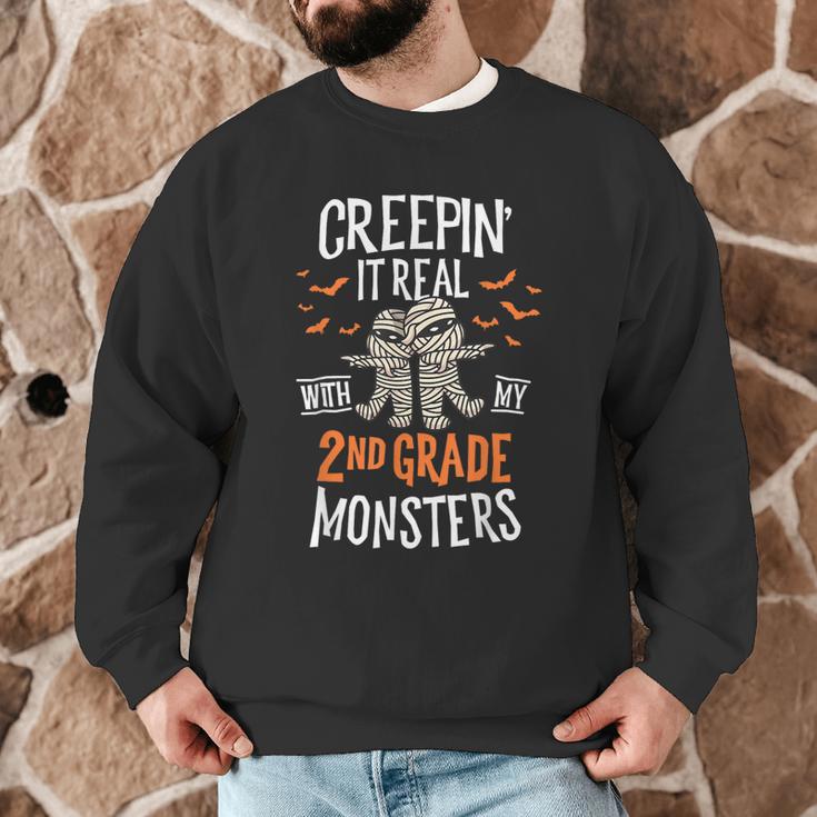 Creepin It Real With My 2nd Grade Monsters Halloween Teacher For Men Women Kids Men Graphic Sweatshirt, novelty gifts, funny gifts Creepin It Real With My 2nd Grade Monsters Halloween Teacher For Men Women Kids Men Graphic Sweatshirt, novelty gifts, funny gifts