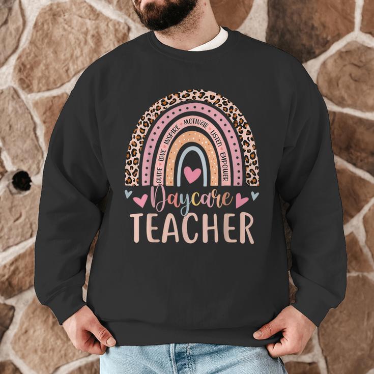Cute Daycare Teacher Rainbow Leopard Print Childcare Worker Men Graphic Sweatshirt, novelty gifts, funny gifts Cute Daycare Teacher Rainbow Leopard Print Childcare Worker Men Graphic Sweatshirt, novelty gifts, funny gifts