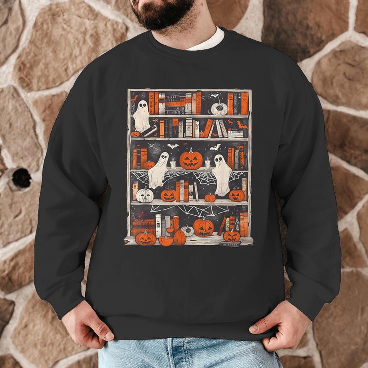 Cute Ghost Book Reading Books Lover Spooky Teacher Halloween Men Graphic Sweatshirt, novelty gifts, funny gifts