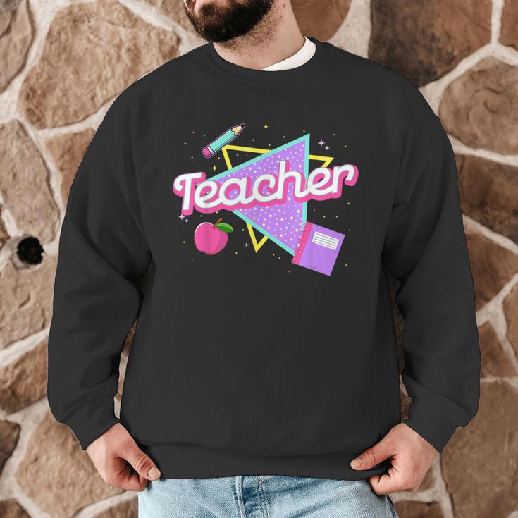 Cute Teacher Shirt 80's 90's Style Retro Old School Teacher For Men Women Men Graphic Sweatshirt, novelty gifts, funny gifts