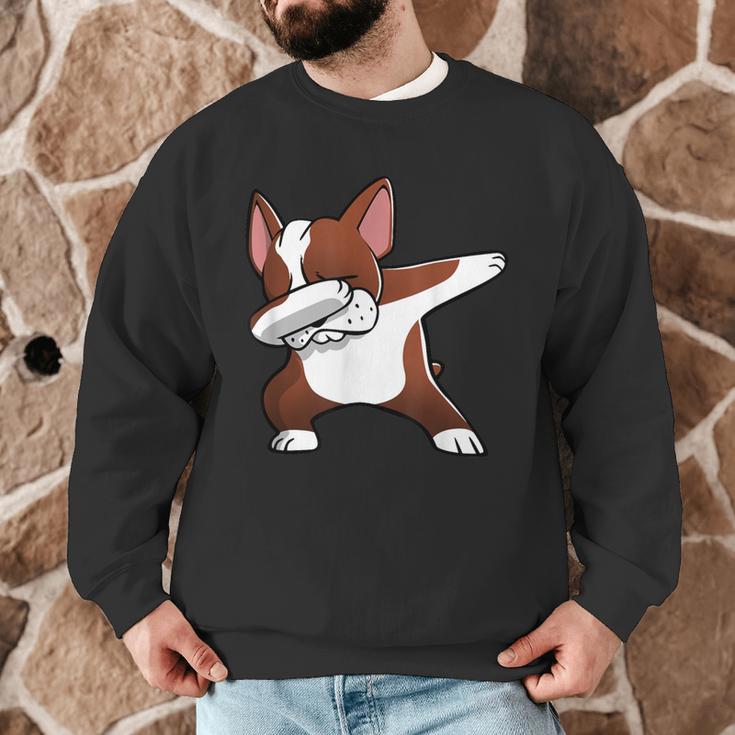 Dabbing Red Boston Terrier Dab Dance Dog Men Women Kids Men Graphic Sweatshirt, novelty gifts, funny gifts