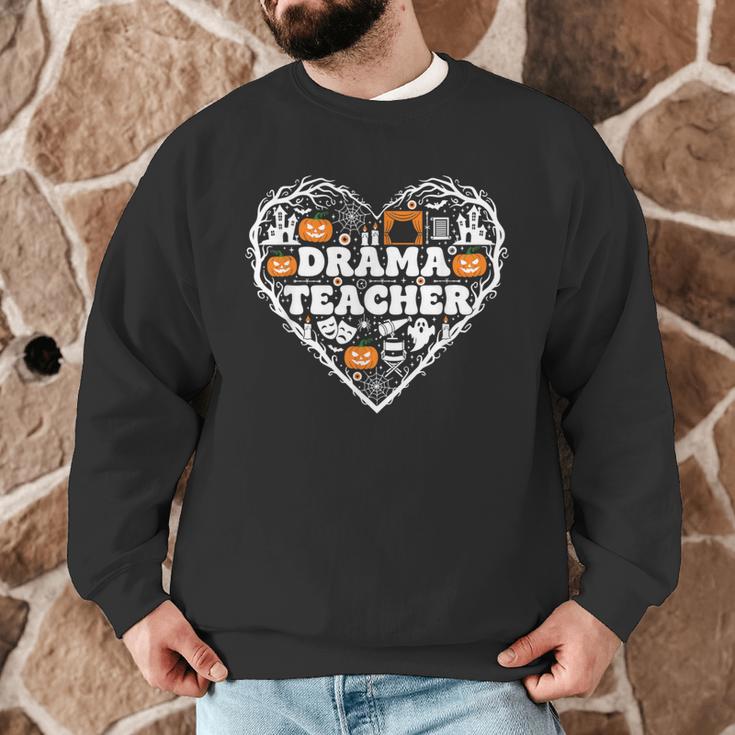 Drama Teacher Heart Pumpkin Ghost Halloween Kids Men Graphic Sweatshirt, novelty gifts, funny gifts