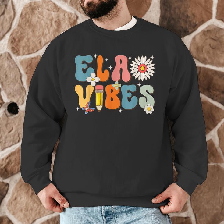 English Teacher Ela Vibes Teacher Kids First Day Of School Men Graphic Sweatshirt, novelty gifts, funny gifts