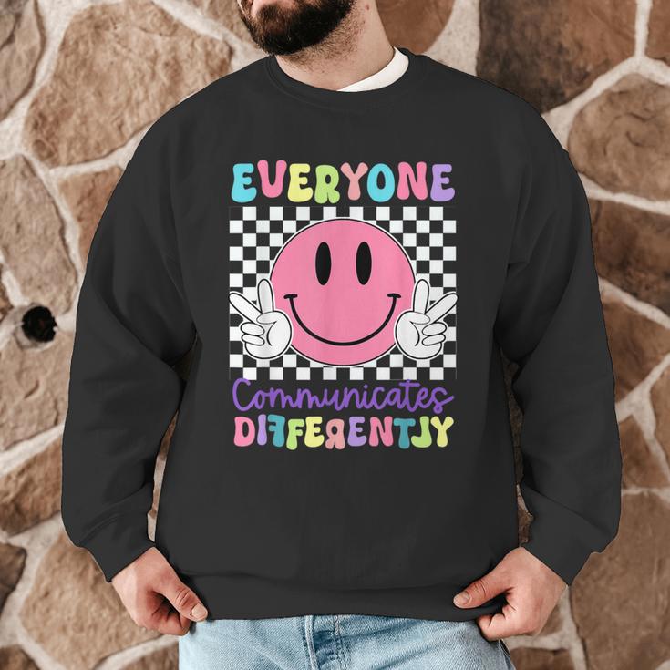 Everyone Communicates Differently Autism Awareness Teacher Men Graphic Sweatshirt, novelty gifts, funny gifts Everyone Communicates Differently Autism Awareness Teacher Men Graphic Sweatshirt, novelty gifts, funny gifts