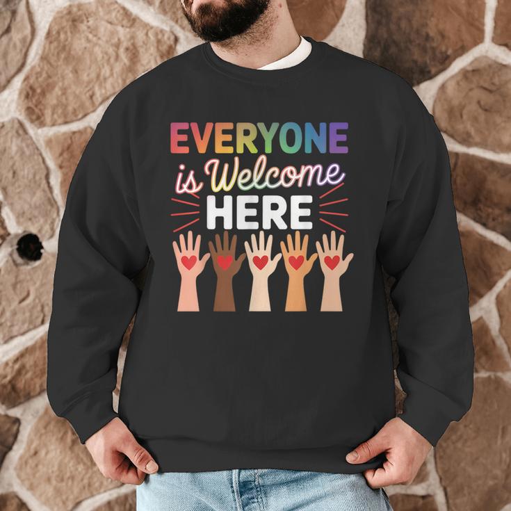 Everyone Is Welcome Here Shirt Teacher Men Graphic Sweatshirt, novelty gifts, funny gifts Everyone Is Welcome Here Shirt Teacher Men Graphic Sweatshirt, novelty gifts, funny gifts