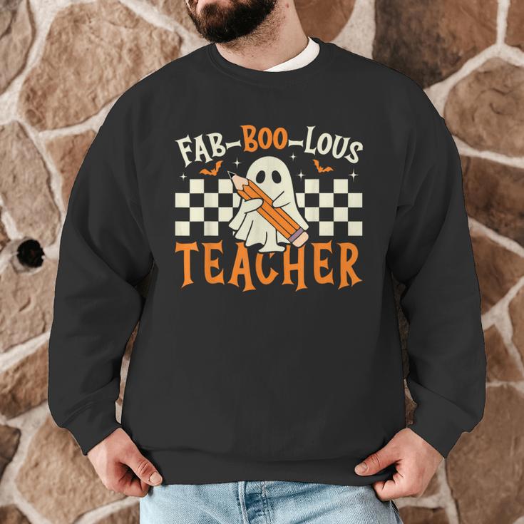Fab Boo Lous Teacher Retro Ghost Spooky Halloween Costume Men Graphic Sweatshirt, novelty gifts, funny gifts