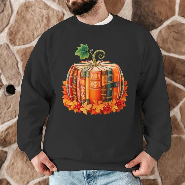 Fall Book Autumn Reading Teacher Halloween Pumpkin Season Men Graphic Sweatshirt, novelty gifts, funny gifts