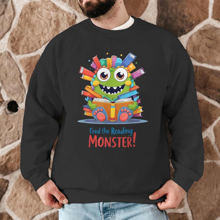 Feed The Reading Monster Halloween Teacher Men Graphic Sweatshirt, novelty gifts, funny gifts Feed The Reading Monster Halloween Teacher Men Graphic Sweatshirt, novelty gifts, funny gifts