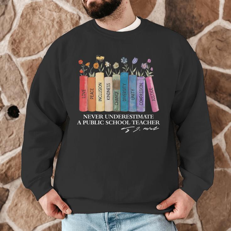 Floral Books Never Underestimate A Public School Teacher Men Graphic Sweatshirt, novelty gifts, funny gifts Floral Books Never Underestimate A Public School Teacher Men Graphic Sweatshirt, novelty gifts, funny gifts