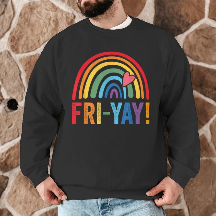 Fri-Yay Friyay Rainbow Colors Teacher Childrens Fun Designs Men Graphic Sweatshirt, novelty gifts, funny gifts Fri-Yay Friyay Rainbow Colors Teacher Childrens Fun Designs Men Graphic Sweatshirt, novelty gifts, funny gifts
