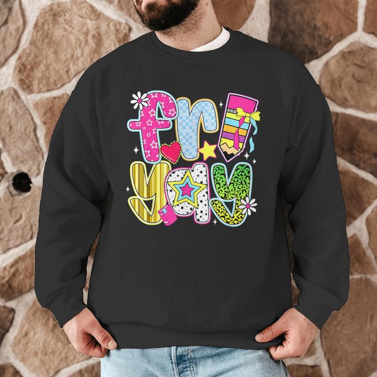 Fri-Yay Happy Friday Weekend Teacher Back To School Men Graphic Sweatshirt, novelty gifts, funny gifts