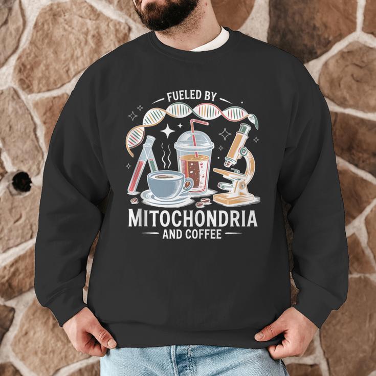Fueled By Mitochondria Coffee Science Teacher Student Men Graphic Sweatshirt, novelty gifts, funny gifts