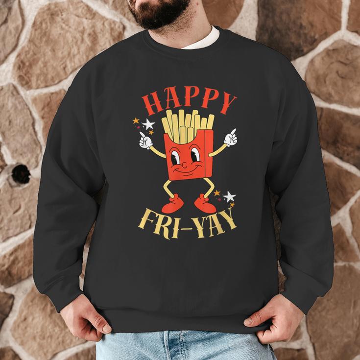 Fun Teacher Happy Fri Yay French Fries Friday Lovers Men Graphic Sweatshirt, novelty gifts, funny gifts