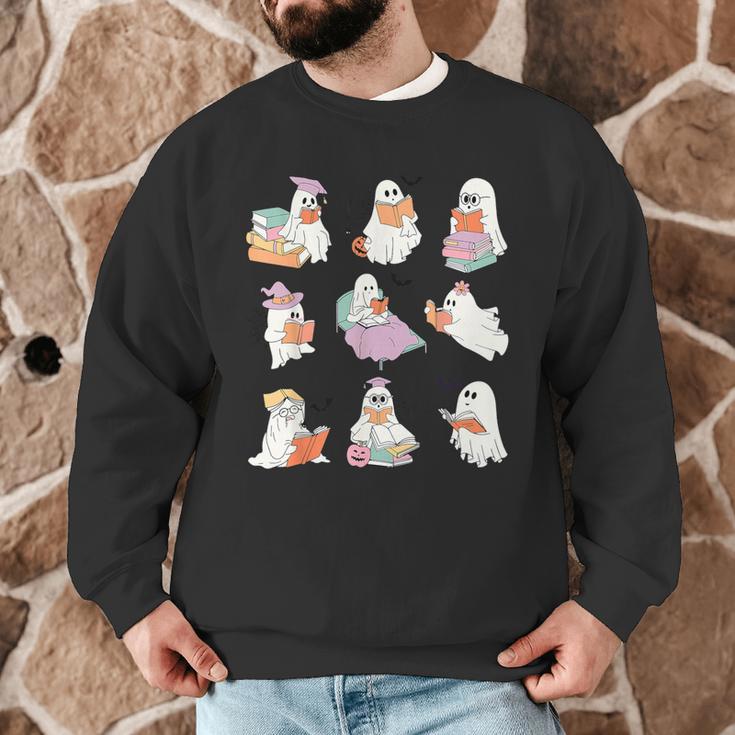 Ghost Book Reading Halloween Books Lover Teacher Kids Men Graphic Sweatshirt, novelty gifts, funny gifts Ghost Book Reading Halloween Books Lover Teacher Kids Men Graphic Sweatshirt, novelty gifts, funny gifts