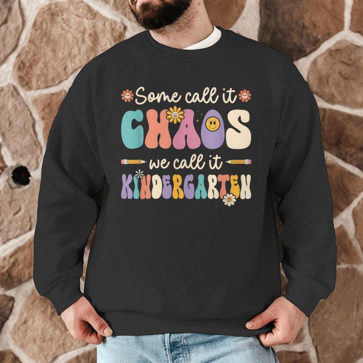 Groovy Some Call It Chaos We Call It Kindergarten Teacher Men Graphic Sweatshirt, novelty gifts, funny gifts Groovy Some Call It Chaos We Call It Kindergarten Teacher Men Graphic Sweatshirt, novelty gifts, funny gifts