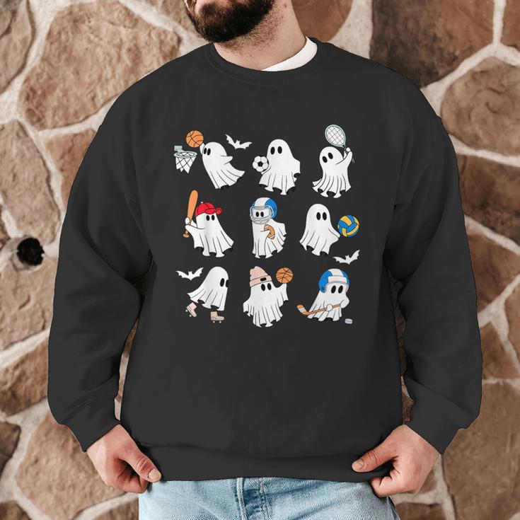Halloween PE Teacher Ghost Playing Soccer Football Baseball Men Graphic Sweatshirt, novelty gifts, funny gifts Halloween PE Teacher Ghost Playing Soccer Football Baseball Men Graphic Sweatshirt, novelty gifts, funny gifts