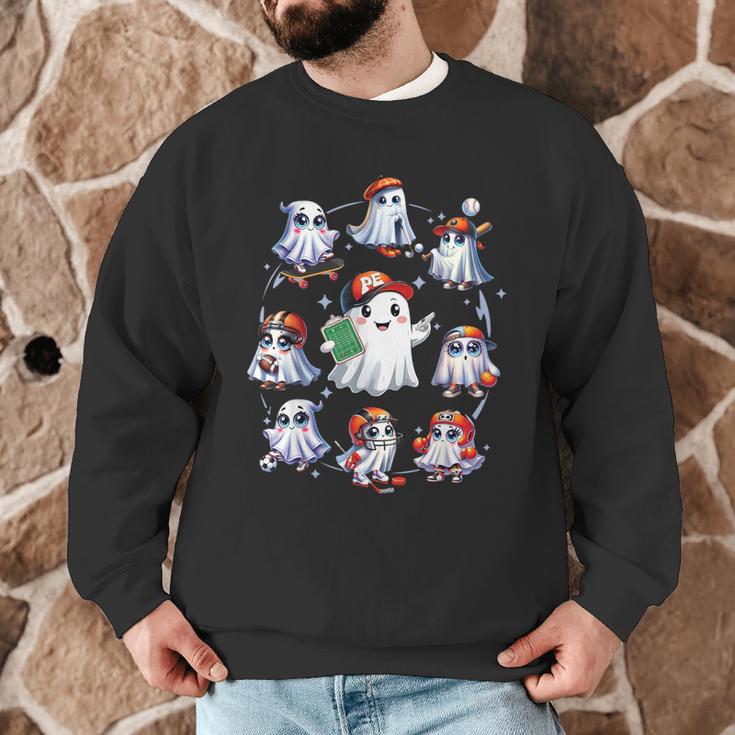 Halloween PE Teacher Ghost Playing Sports Physical Education Men Graphic Sweatshirt, novelty gifts, funny gifts