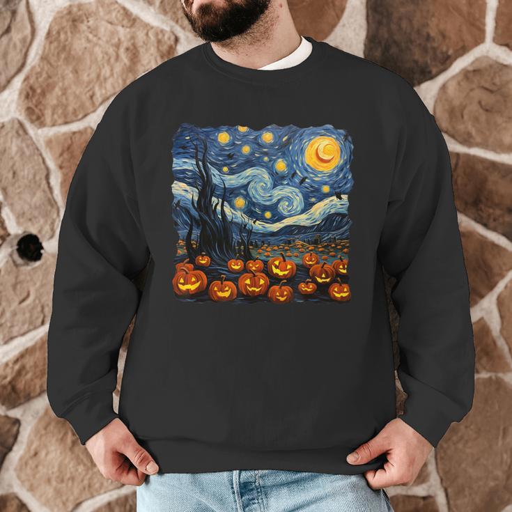 Halloween Pumpkin Starry Night Van Gogh Art Teacher Men Graphic Sweatshirt, novelty gifts, funny gifts Halloween Pumpkin Starry Night Van Gogh Art Teacher Men Graphic Sweatshirt, novelty gifts, funny gifts