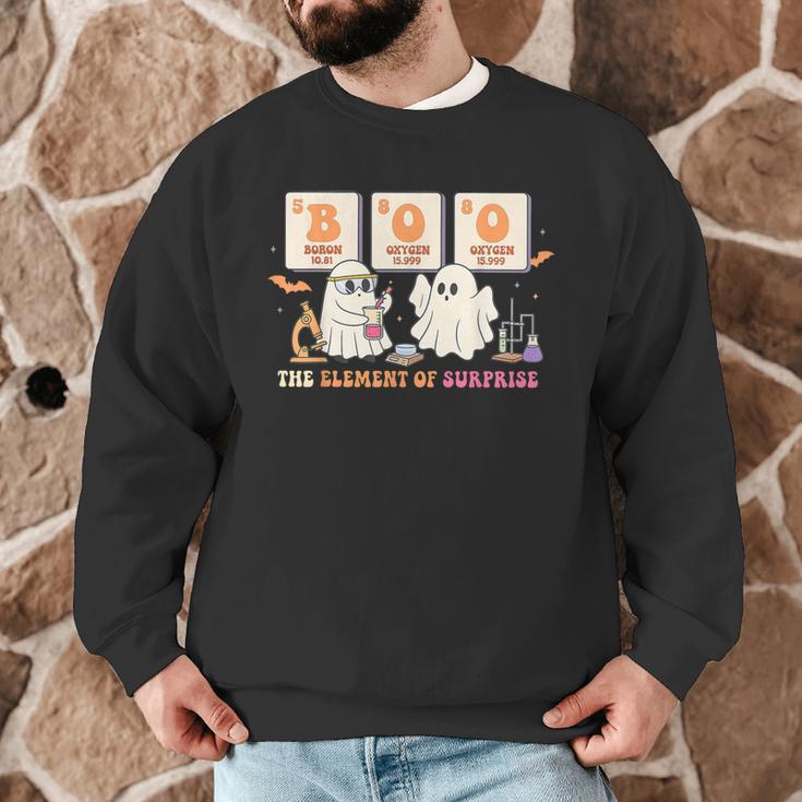 Halloween Science Teacher Boo Ghost The Element Of Surprise Men Graphic Sweatshirt, novelty gifts, funny gifts