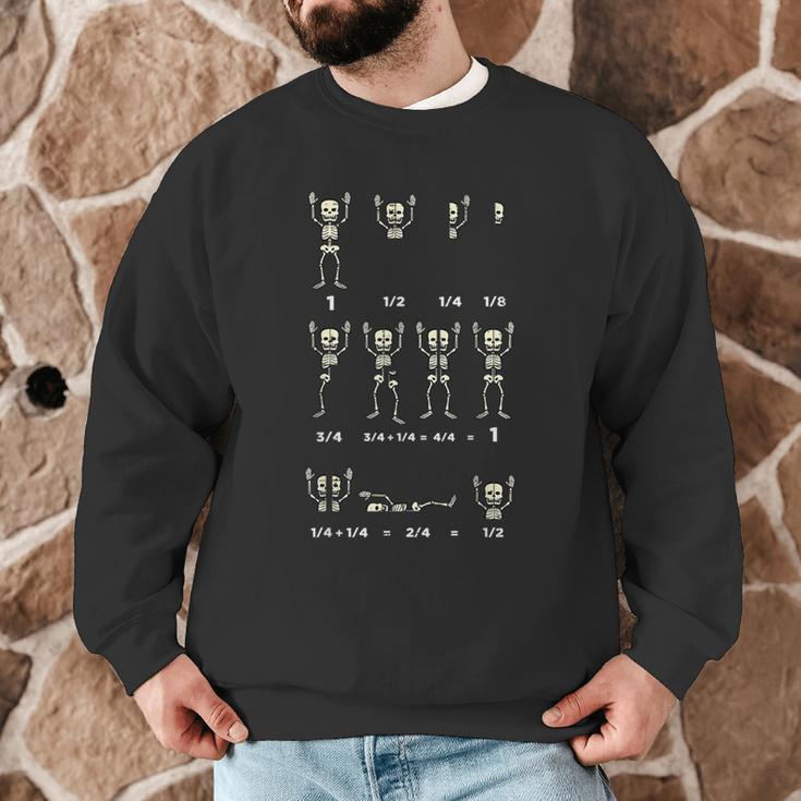 Halloween Skeleton Math Fraction Teacher Men Women Men Graphic Sweatshirt, novelty gifts, funny gifts