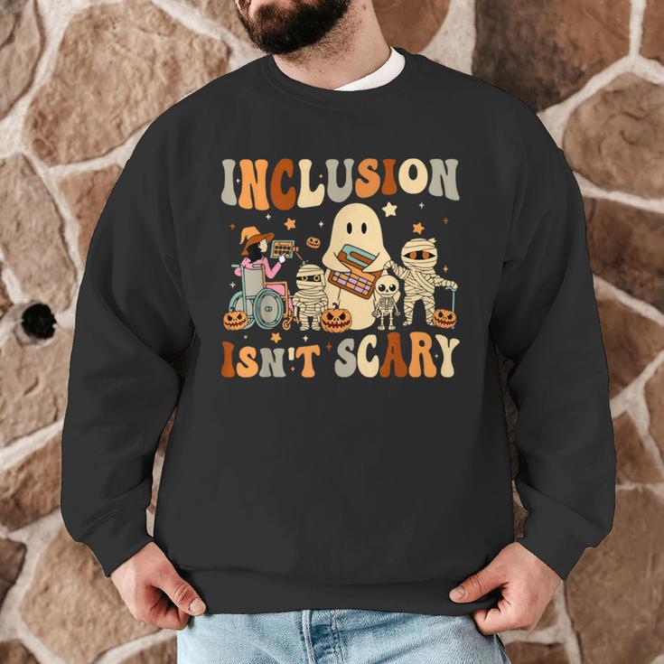 Halloween SLP Sped Teacher Groovy Inclusion Isn't Scary Men Graphic Sweatshirt, novelty gifts, funny gifts Halloween SLP Sped Teacher Groovy Inclusion Isn't Scary Men Graphic Sweatshirt, novelty gifts, funny gifts