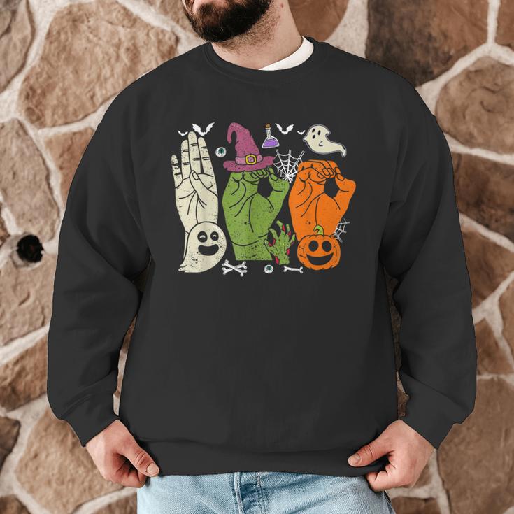 Halloween SPED Teacher Boo In ASL Boo Hands Sign Language Men Graphic Sweatshirt, novelty gifts, funny gifts Halloween SPED Teacher Boo In ASL Boo Hands Sign Language Men Graphic Sweatshirt, novelty gifts, funny gifts