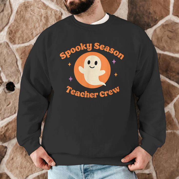 Halloween Teacher Crew Spooky Season Retro Ghost Men Graphic Sweatshirt, novelty gifts, funny gifts