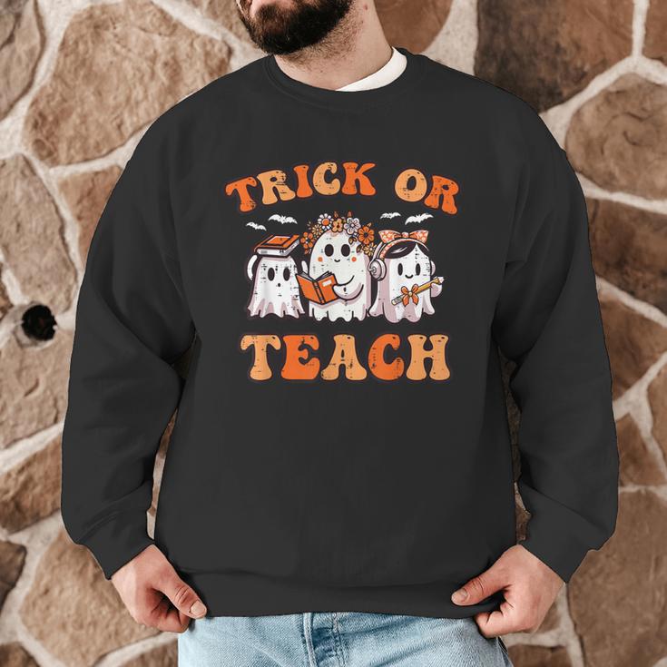 Halloween Teacher Ghosts Trick Or Teach Retro Costume Women Men Graphic Sweatshirt, novelty gifts, funny gifts Halloween Teacher Ghosts Trick Or Teach Retro Costume Women Men Graphic Sweatshirt, novelty gifts, funny gifts