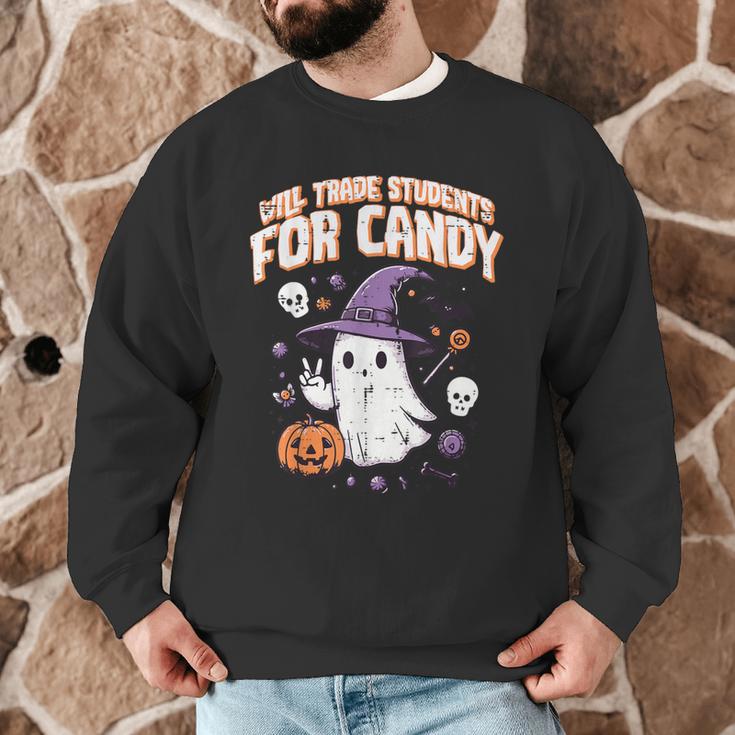 Halloween Teacher Trade Students For Candy Costume Women Men Graphic Sweatshirt, novelty gifts, funny gifts