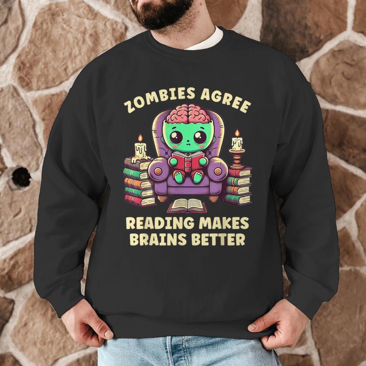Halloween Teacher Zombie Reading Is Good For Brains Men Graphic Sweatshirt, novelty gifts, funny gifts Halloween Teacher Zombie Reading Is Good For Brains Men Graphic Sweatshirt, novelty gifts, funny gifts