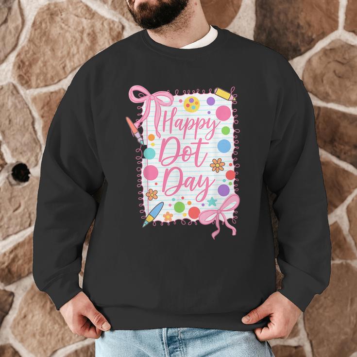Happy Dot Day Bow Coquette For Teacher Girls Men Graphic Sweatshirt, novelty gifts, funny gifts Happy Dot Day Bow Coquette For Teacher Girls Men Graphic Sweatshirt, novelty gifts, funny gifts