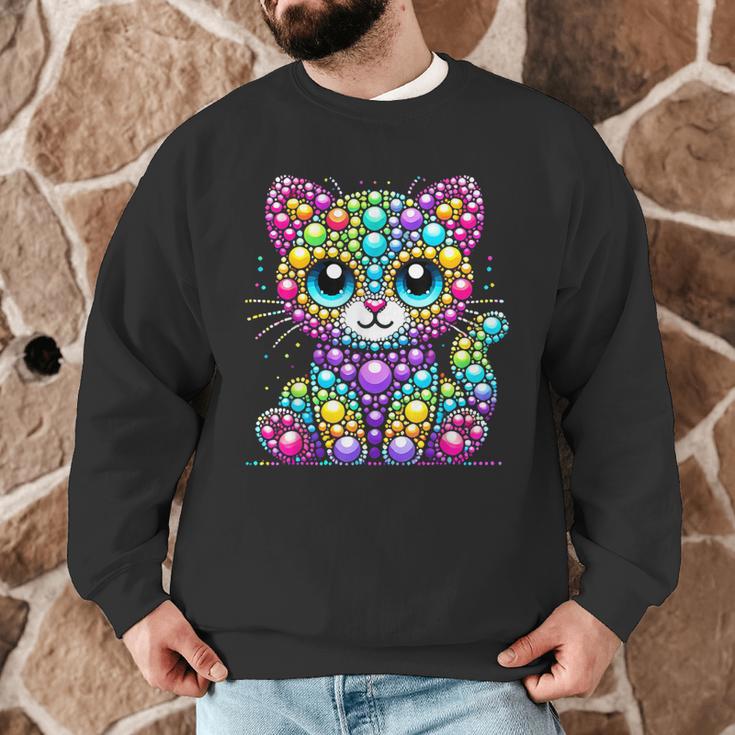 Happy Dot Day Colorful Polka Dot Cat Kitten Teachers Kids Men Graphic Sweatshirt, novelty gifts, funny gifts