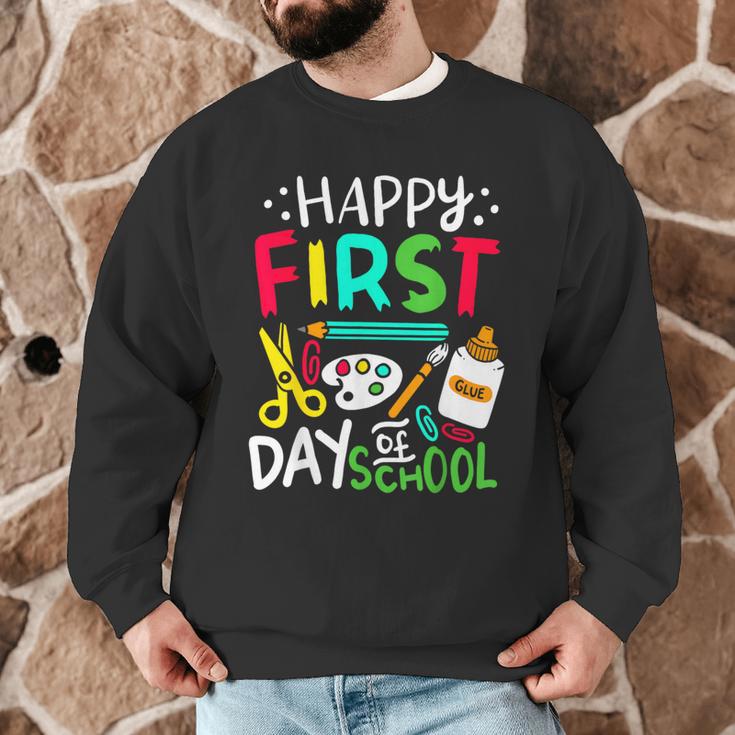 Happy First Day Of School Teacher Back To School Student Men Graphic Sweatshirt, novelty gifts, funny gifts Happy First Day Of School Teacher Back To School Student Men Graphic Sweatshirt, novelty gifts, funny gifts