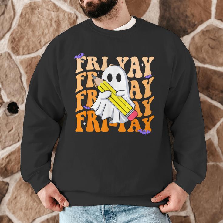 Happy Fri-Yay Friday Lovers Groovy Teacher Life Halloween Men Graphic Sweatshirt, novelty gifts, funny gifts Happy Fri-Yay Friday Lovers Groovy Teacher Life Halloween Men Graphic Sweatshirt, novelty gifts, funny gifts