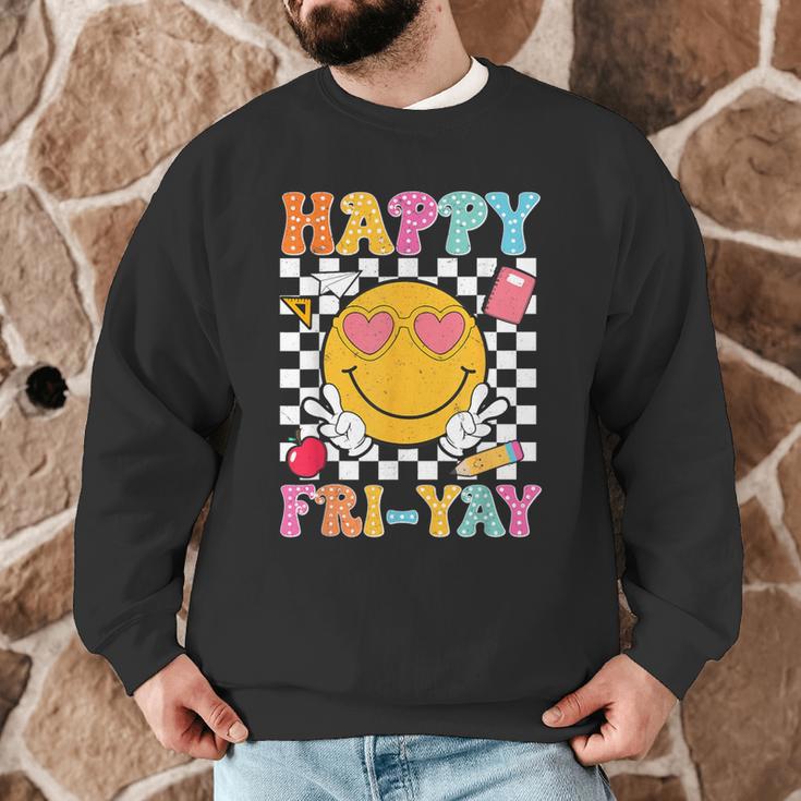 Happy Fri-Yay Groovy Teacher Friday Weekend Fri Yay Men Graphic Sweatshirt, novelty gifts, funny gifts
