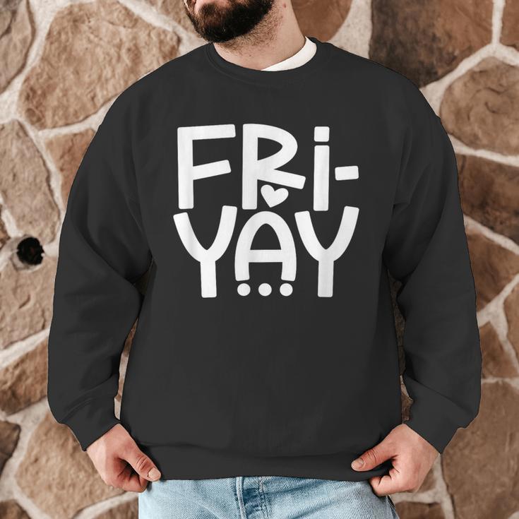 Happy Friyay Teacher Shirt Cute Teacher Fashion Fri-Yay Men Graphic Sweatshirt, novelty gifts, funny gifts