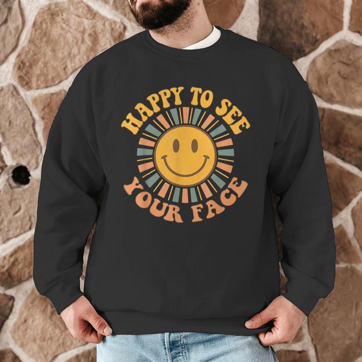 Happy To See Your Face Retro Happy Teacher Back To School Men Graphic Sweatshirt, novelty gifts, funny gifts Happy To See Your Face Retro Happy Teacher Back To School Men Graphic Sweatshirt, novelty gifts, funny gifts