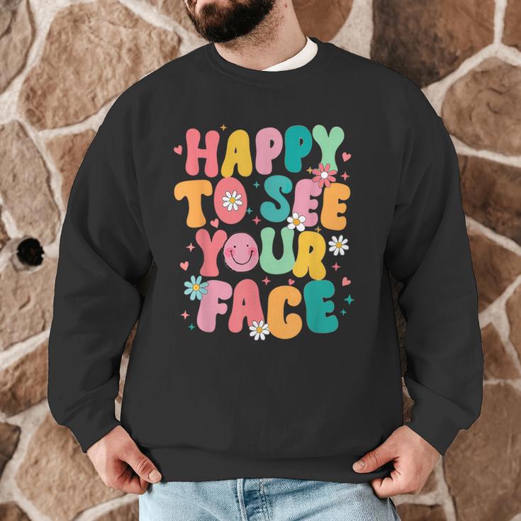 Happy To See Your Face Teacher Disco Ball Back To School Men Graphic Sweatshirt, novelty gifts, funny gifts Happy To See Your Face Teacher Disco Ball Back To School Men Graphic Sweatshirt, novelty gifts, funny gifts