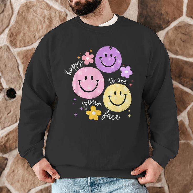 Happy To See Your Face Teacher Flower Back To School Men Graphic Sweatshirt, novelty gifts, funny gifts Happy To See Your Face Teacher Flower Back To School Men Graphic Sweatshirt, novelty gifts, funny gifts