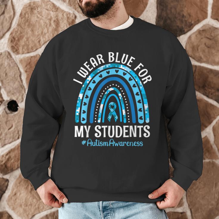 Happy Teacher I Wear Blue For My Students Autism Awareness Men Graphic Sweatshirt, novelty gifts, funny gifts