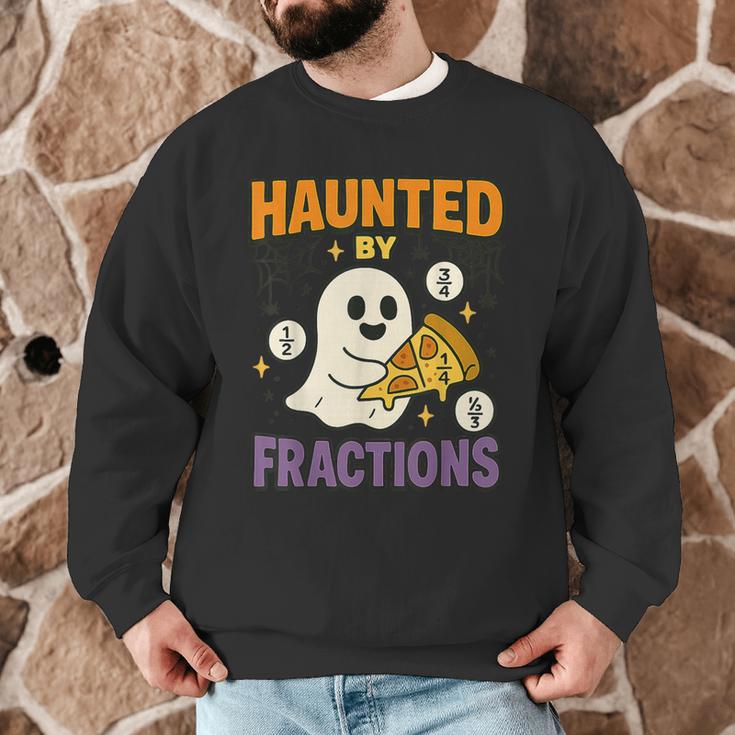 Haunted By Fractions Math Halloween Teacher Men Graphic Sweatshirt, novelty gifts, funny gifts
