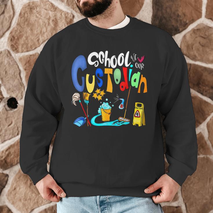 We Heart Love Our School Custodian For Teacher & Kids Men Graphic Sweatshirt, novelty gifts, funny gifts We Heart Love Our School Custodian For Teacher & Kids Men Graphic Sweatshirt, novelty gifts, funny gifts