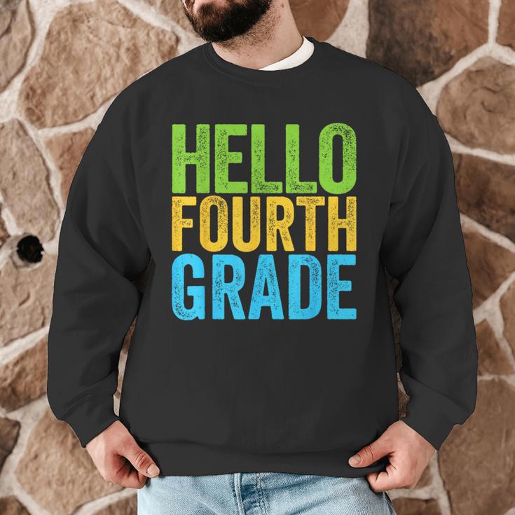 Hello Fourth Grade Shirt 4th Grade Boy Girl Student Teacher Men Graphic Sweatshirt, novelty gifts, funny gifts