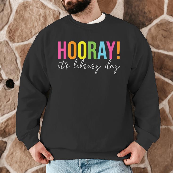 Hooray It's Library Day Teacher Reader Books Back To School Men Graphic Sweatshirt, novelty gifts, funny gifts Hooray It's Library Day Teacher Reader Books Back To School Men Graphic Sweatshirt, novelty gifts, funny gifts