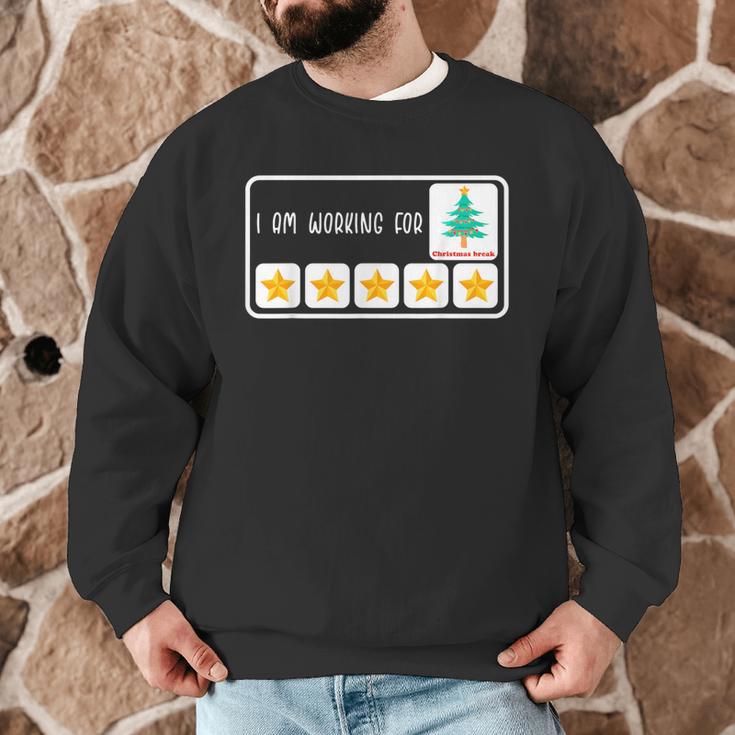 I'm Working For Christmas Break 5 Star Winter Teacher Stars Men Graphic Sweatshirt, novelty gifts, funny gifts