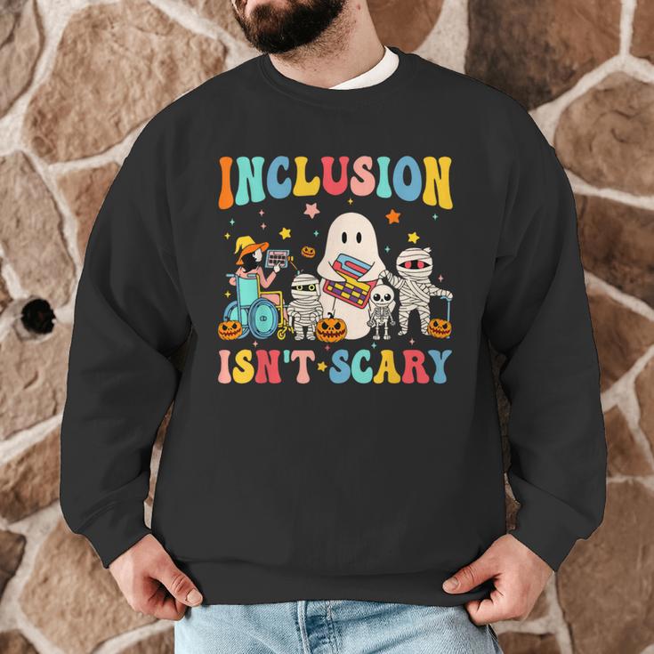 Inclusion Isn't Scary SLP Halloween Sped Teacher Therapy Men Graphic Sweatshirt, novelty gifts, funny gifts