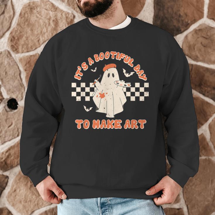 It's A Bootiful Day To Make Art Halloween Art Teacher Men Graphic Sweatshirt, novelty gifts, funny gifts