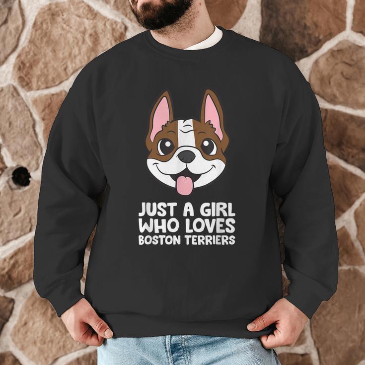 Just a Girl Who Loves Boston Terriers Men Graphic Sweatshirt, novelty gifts, funny gifts