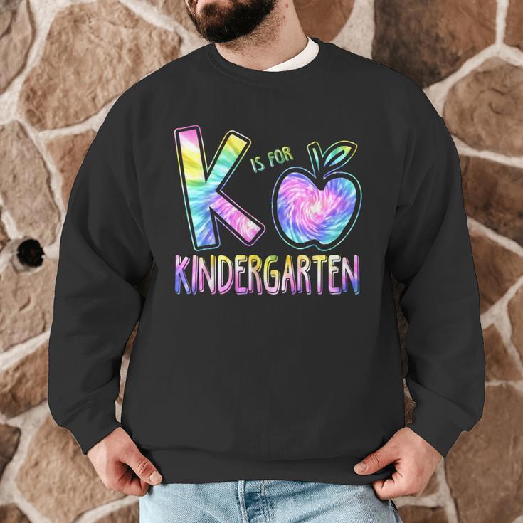 K Is For Kindergarten Teacher Tie Dye Back To School Kinder Men Graphic Sweatshirt, novelty gifts, funny gifts K Is For Kindergarten Teacher Tie Dye Back To School Kinder Men Graphic Sweatshirt, novelty gifts, funny gifts